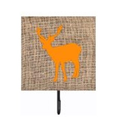 Carolines Treasures Deer Burlap And Orange Leash Or Key Holder BB1012-BL-OR-SH4